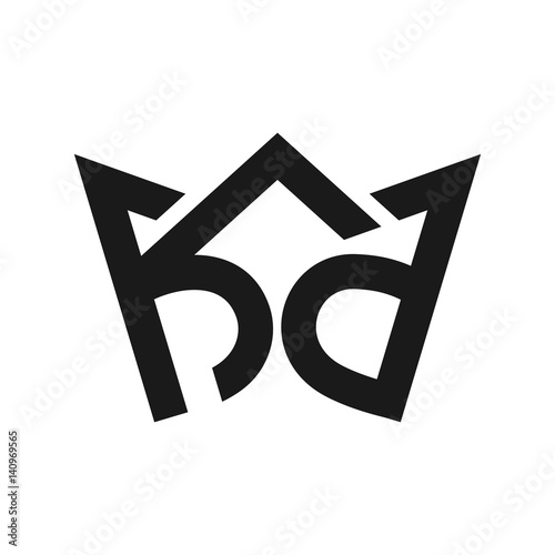 letter k and d logo vector.