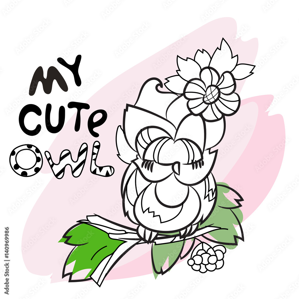 Fototapeta premium Pretty Owl on tree branch