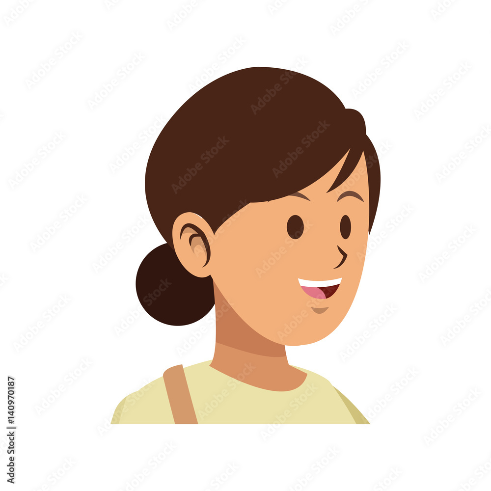 happy woman cartoon icon over white background. colorful design. vector illustration happy woman cartoon icon over white background. colorful design. vector illustration