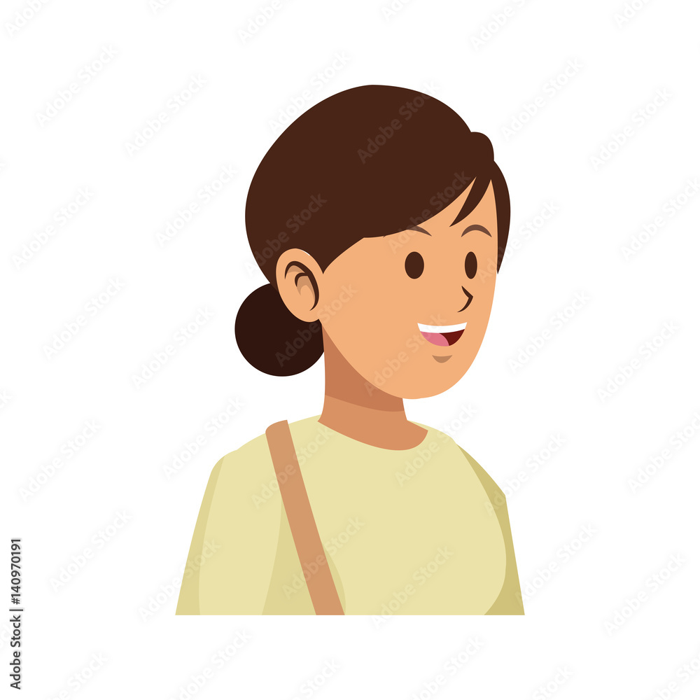 happy woman cartoon icon over white background. colorful design. vector illustration happy woman cartoon icon over white background. colorful design. vector illustration
