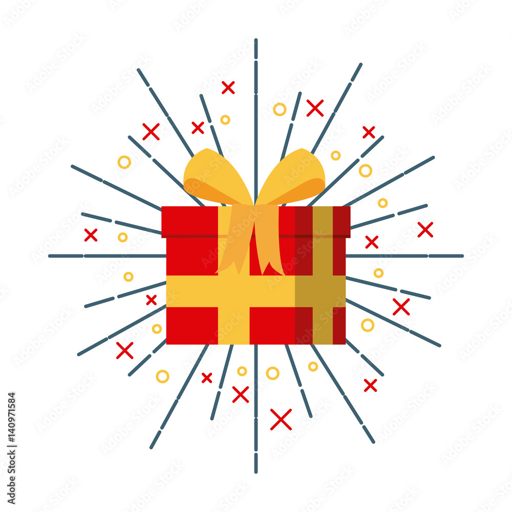 gift box icon over white background. colorful design. vector illustration