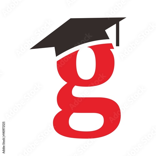 graduation caps logo vector. letter g logo.