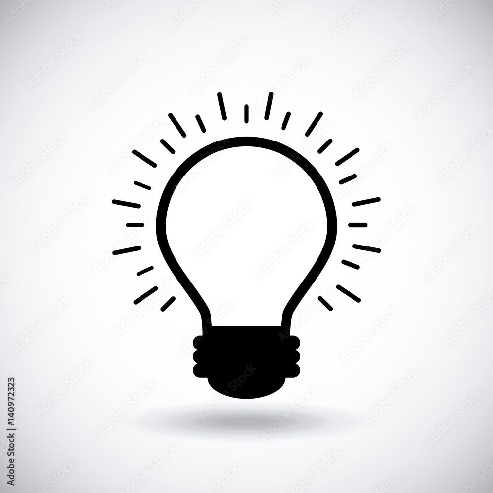 bulb light icon over white background. vector illustration