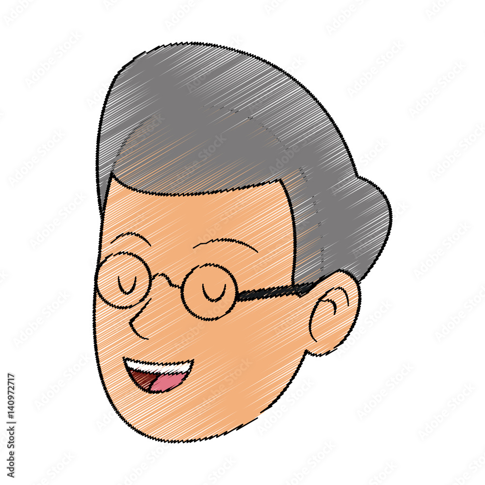 man face cartoon icon over white background. colorful design. vector illustration