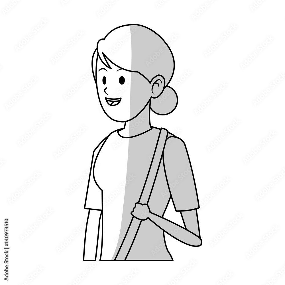 happy woman cartoon icon over white background. vector illustration happy woman cartoon icon over white background. vector illustration