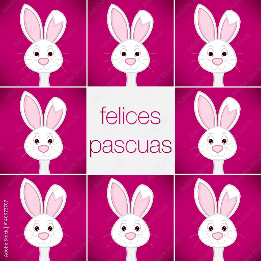 Bright Easter Bunny card in vector format. Words translate to Bright Easter Bunny card in vector format. Words translate to