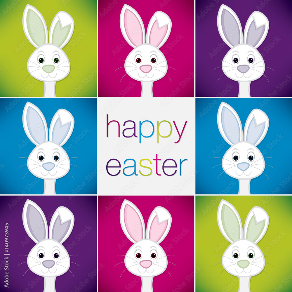Fototapeta premium Bright Easter Bunny card in vector format.