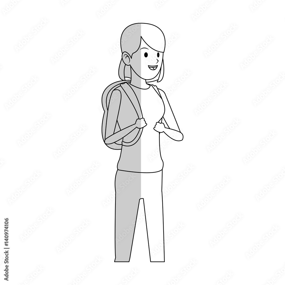 young woman cartoon icon over white background. vector illustration young woman cartoon icon over white background. vector illustration
