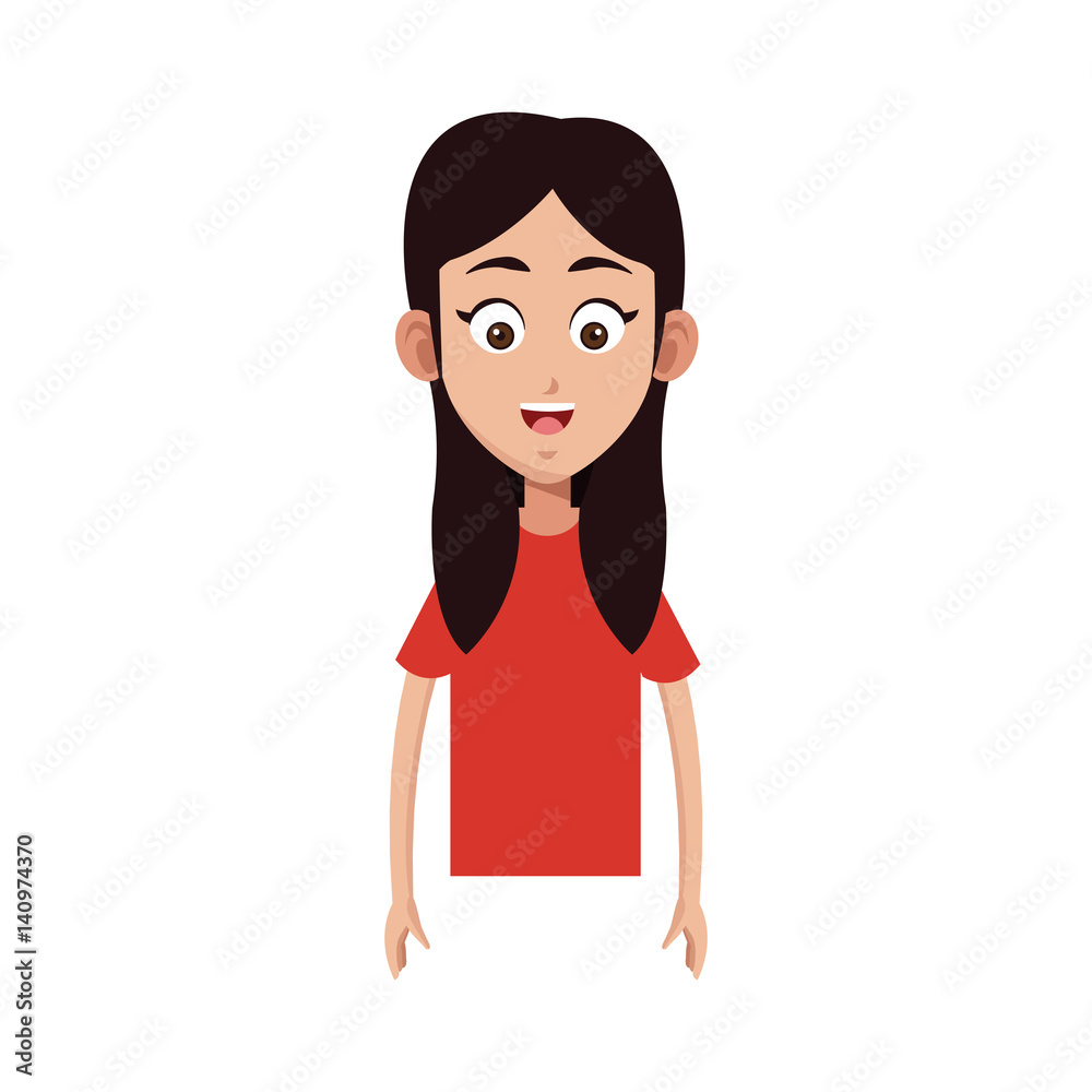 happy girl cartoon icon over white background. colorful design. vector illustration happy girl cartoon icon over white background. colorful design. vector illustration