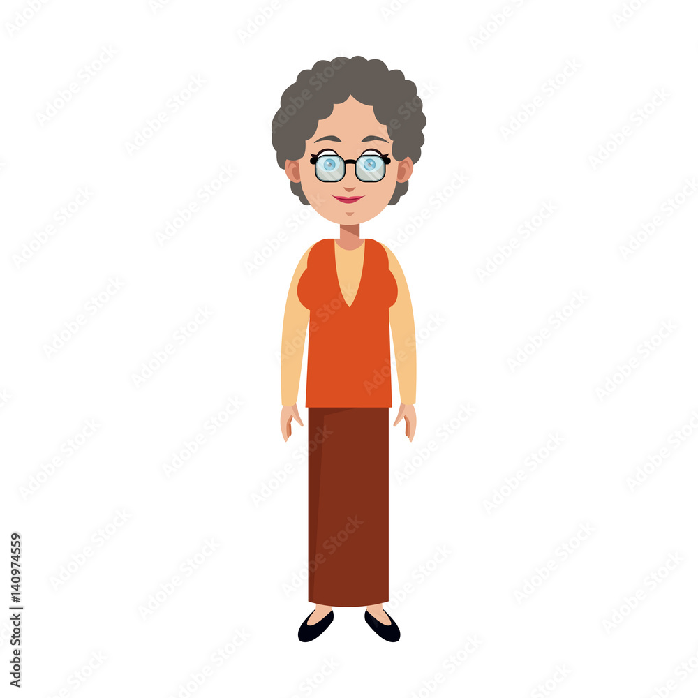 old woman cartoon icon over white background. colorful design. vector illustration old woman cartoon icon over white background. colorful design. vector illustration