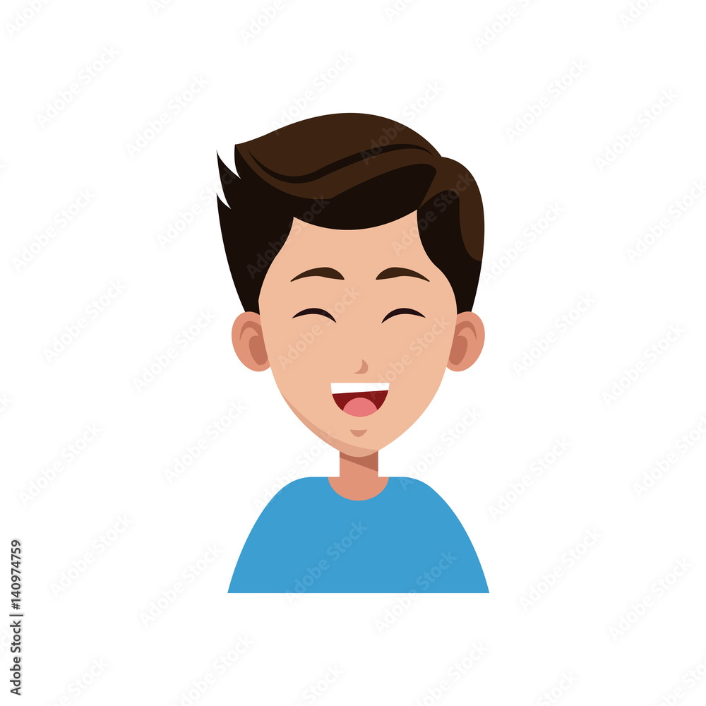 happy boy cartoon icon over white background. colorful design. vector illustration happy boy cartoon icon over white background. colorful design. vector illustration