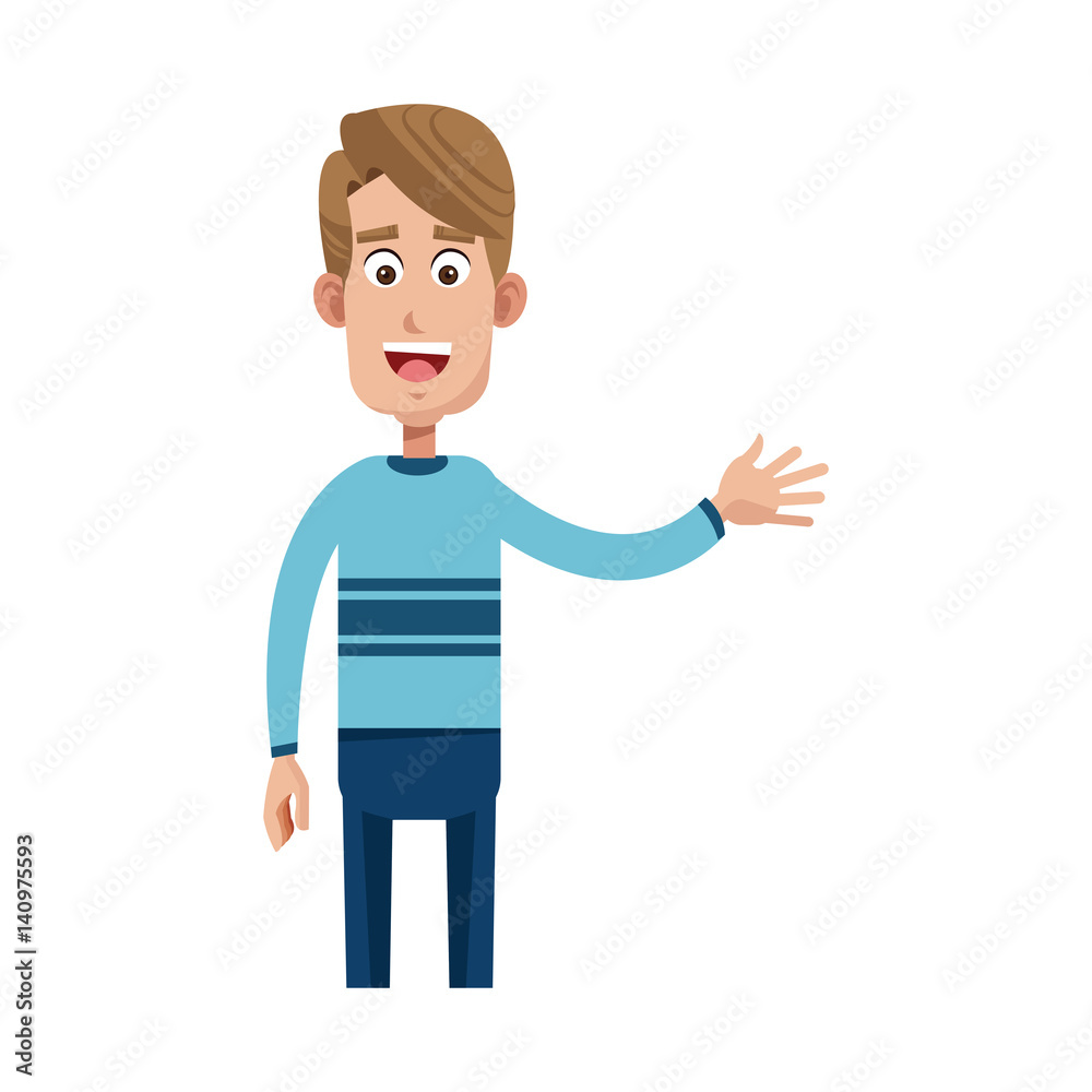happy man wearing casual clothes over white background. colorful design. vector illustration happy man wearing casual clothes over white background. colorful design. vector illustration