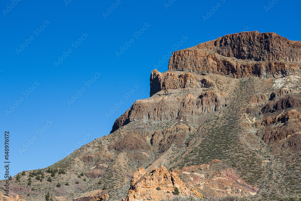 mountain landscape, clear blue sky