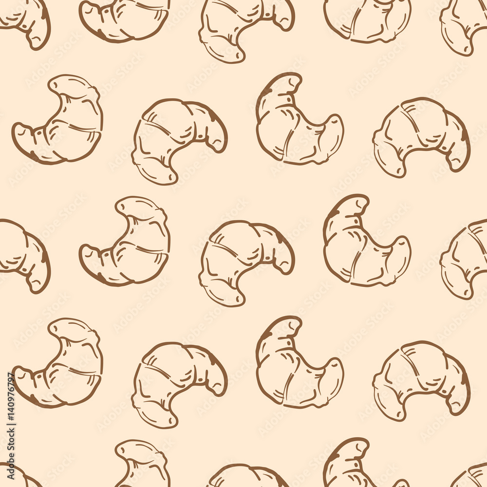 pattern food bread Croissant graphic design illustrate objects background