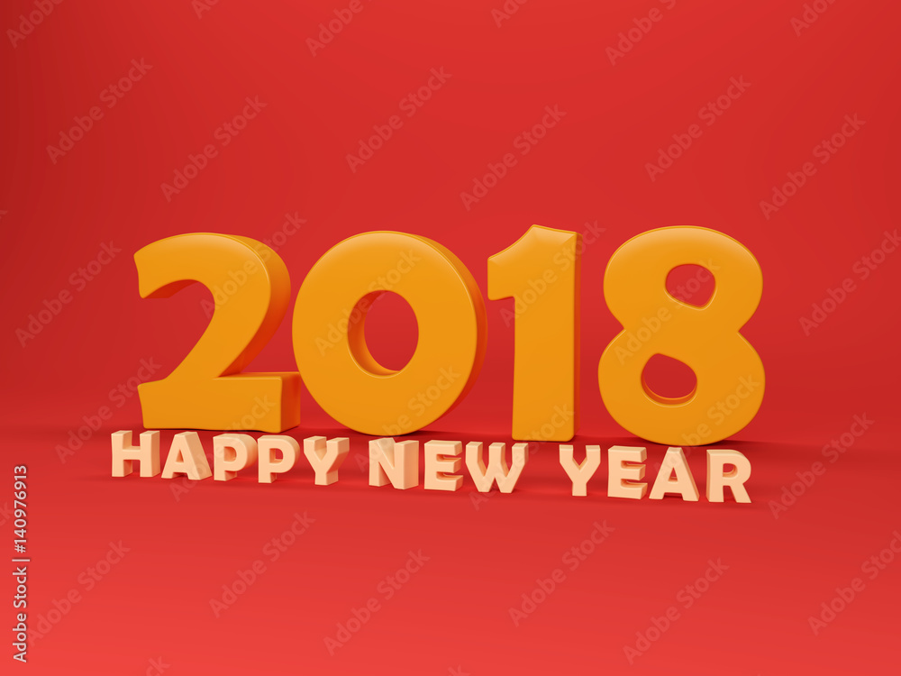 New Year 2018 - 3D Rendered Image New Year 2018 - 3D Rendered Image