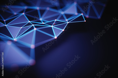 Abstract background, connection and lines of technology.