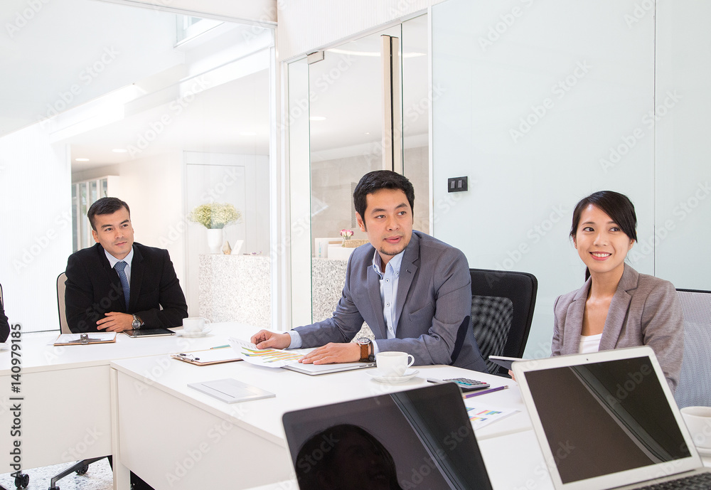 Start up business discussion in meeting room