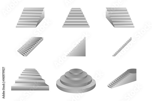 Stairs on white background , vector
