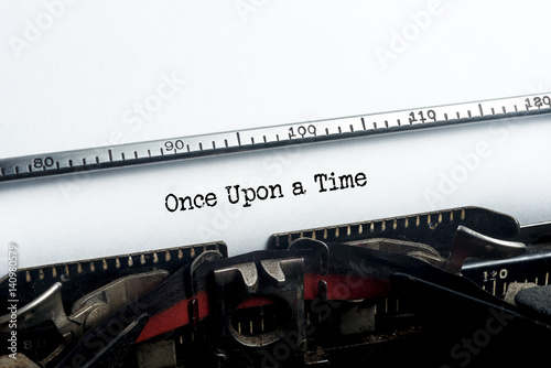 Canvas Print Once Upon a Time typed. Vintage typewriter. Copyspace.
