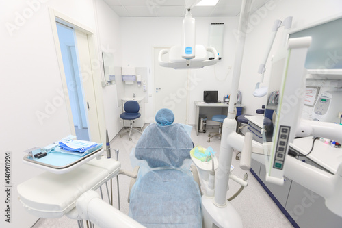 Interior of a dentist's office and special equipment