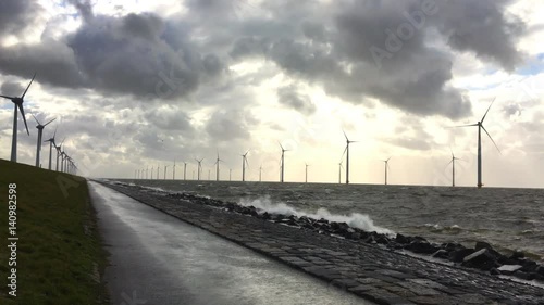 Winter storm at the IJsselmeer photo