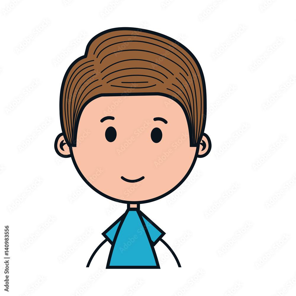 cute boy cartoon icon over white background. colorful design. vector illustration