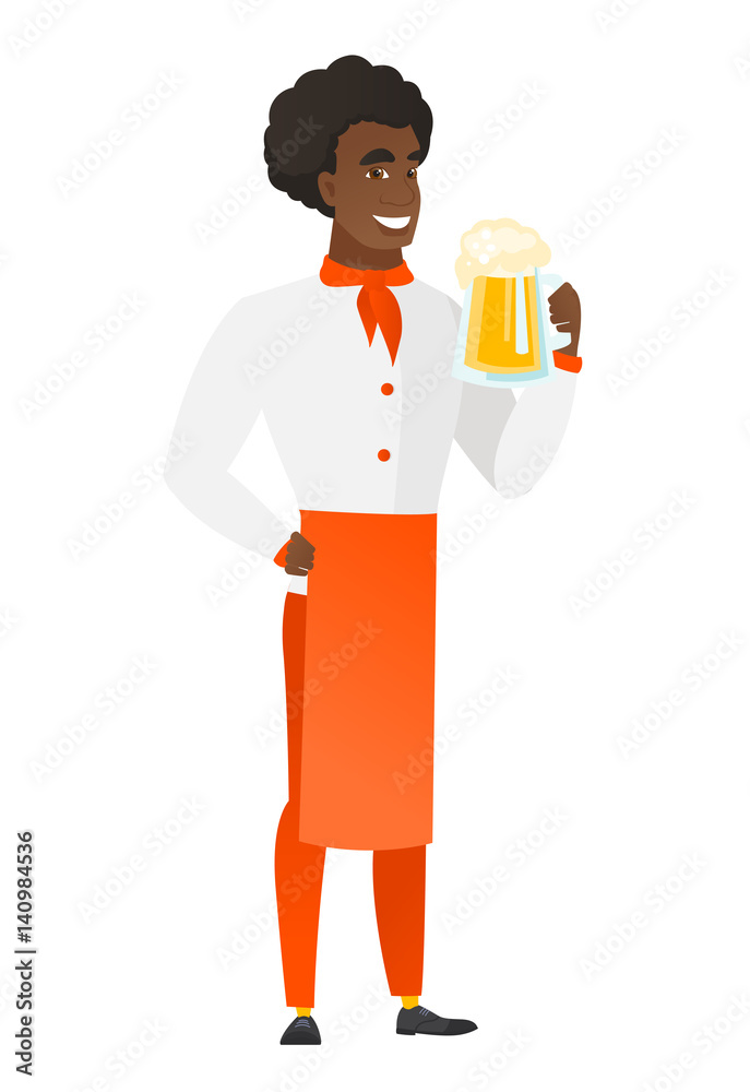 Chef cook drinking beer vector illustration. Chef cook drinking beer vector illustration.
