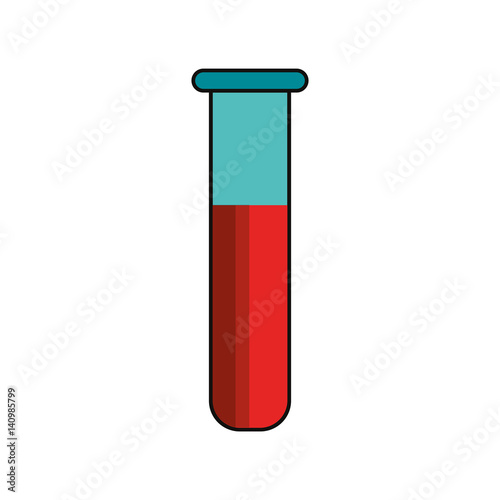 test tube with blood over white background. vector illustration