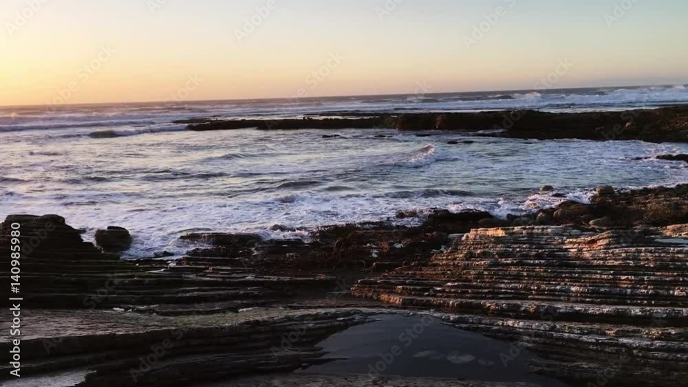 Waves crash into shore, Morro Bay California Waves crash into shore, Morro Bay California