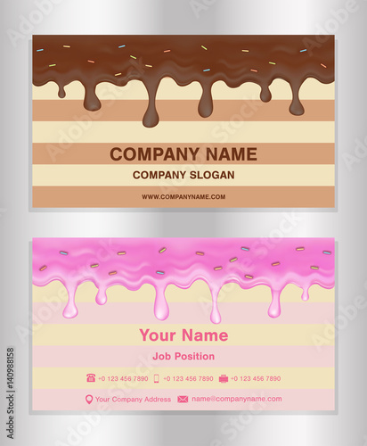 chocolate and doughnut glaze theme business card
