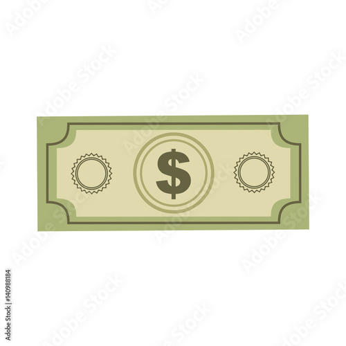 color silhouette with dollar bill vector illustration