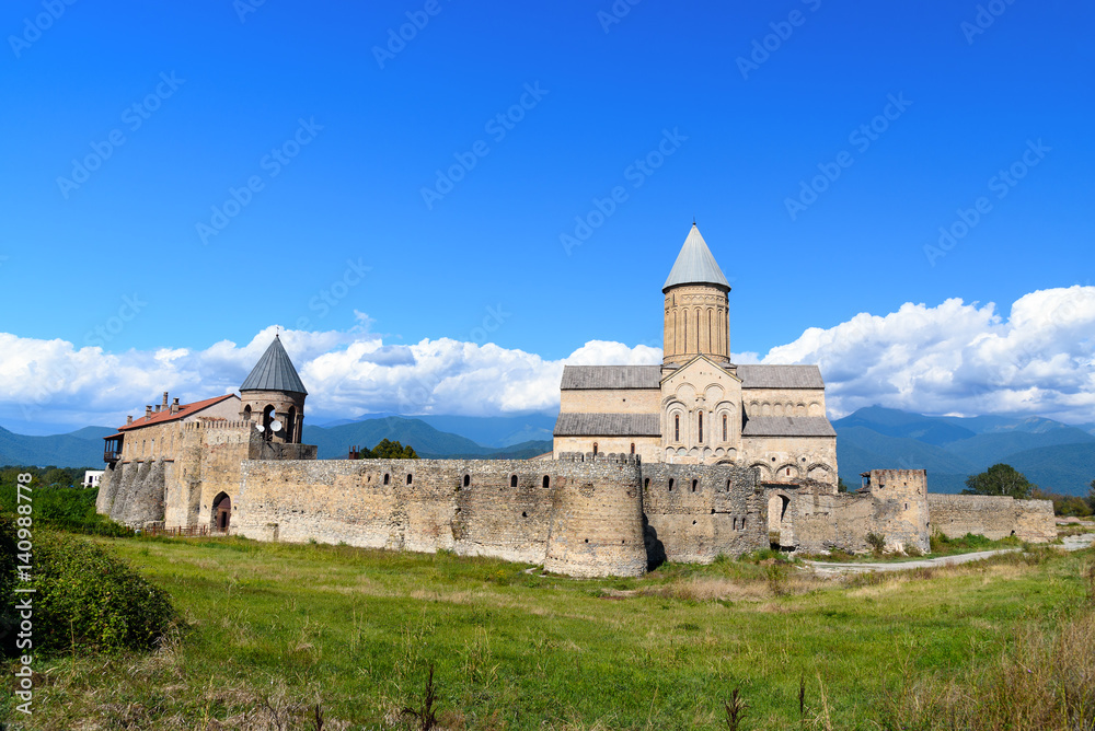 View of Alaverdi Monastery in the Alazani valley. Kakheti region. Georgia
