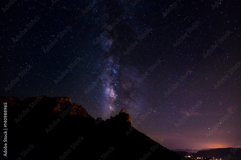 Milkyway Rising From Rock Formation