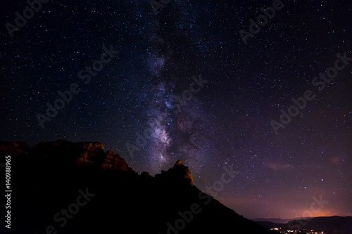 Milkyway Rising From Rock Formation