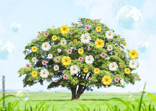 Tree covered with flowers
