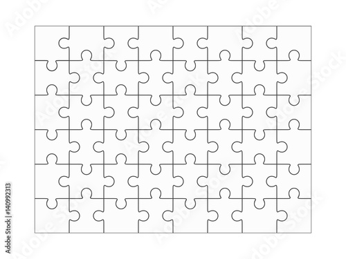 Jigsaw puzzle blank fourty-eight vector pieces.
