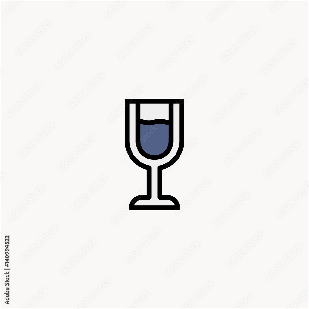 wine glass icon flat design wine glass icon flat design