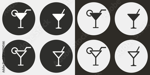 Cocktail icon set.