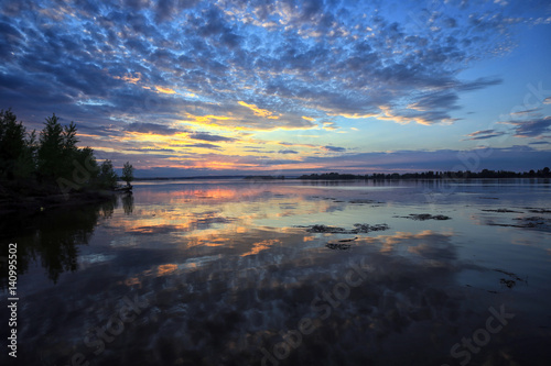 sunset over the river