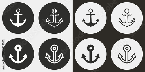 Anchor icon set.
