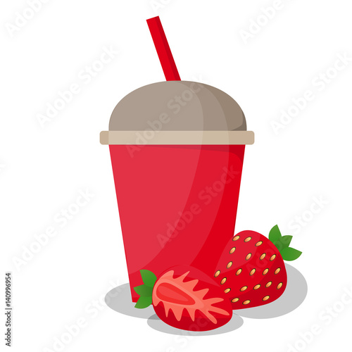 Summer smoothies with strawberries.