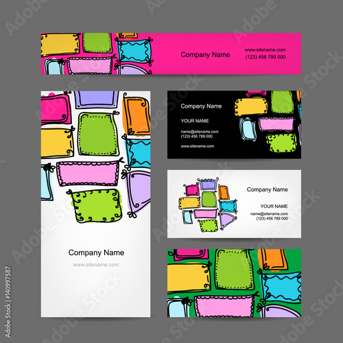 Business card collection, vintage frames design