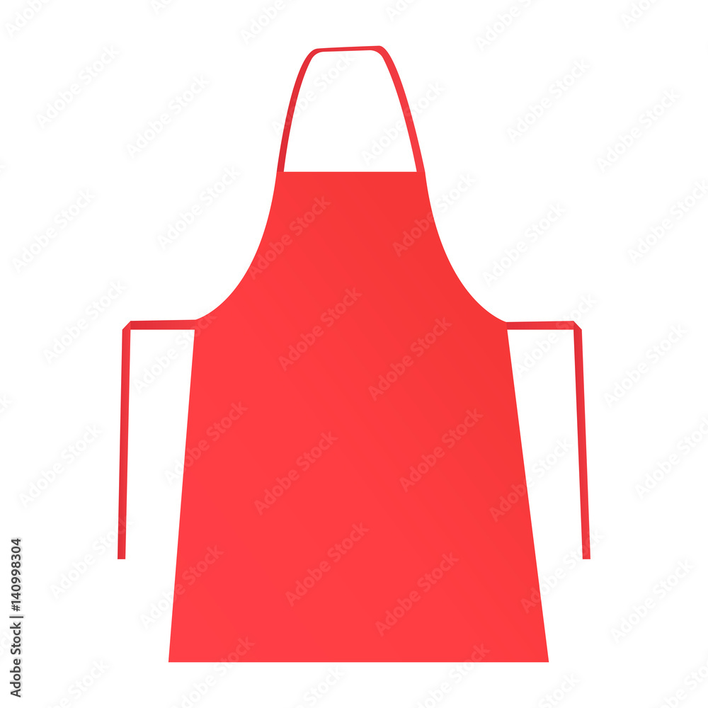 Blank red apron mockup isolated on white background. Can be used for ...