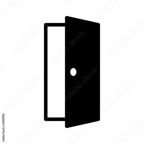 Open door entry way or entrance flat vector icon for apps and websites
