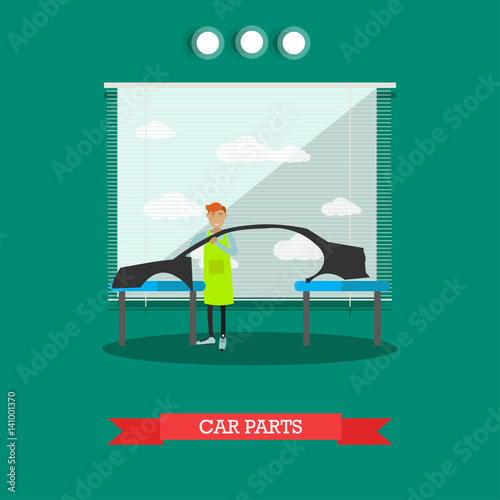 Car parts vector illustration in flat style