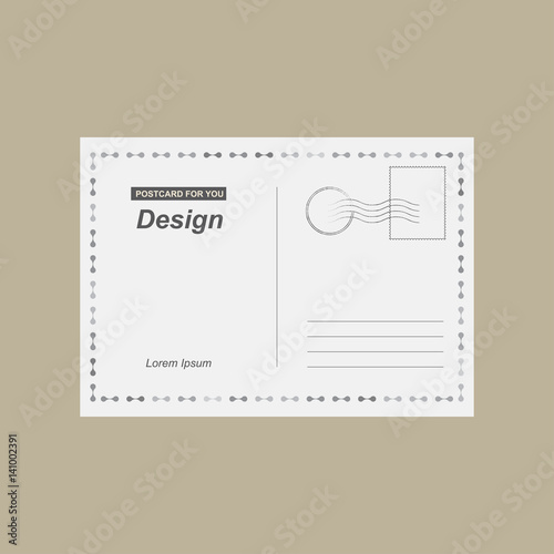 Vector Postcard. Postal card for travel. Template design for your cards.