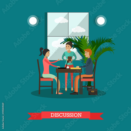 Discussion concept vector illustration in flat style