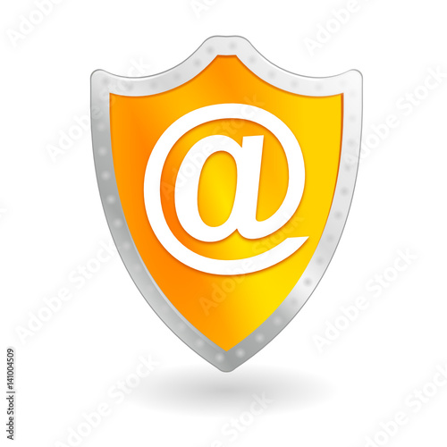 internet arobase sur bouclier orange