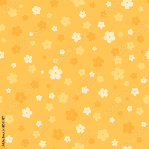 yellow floral background. vector seamless pattern