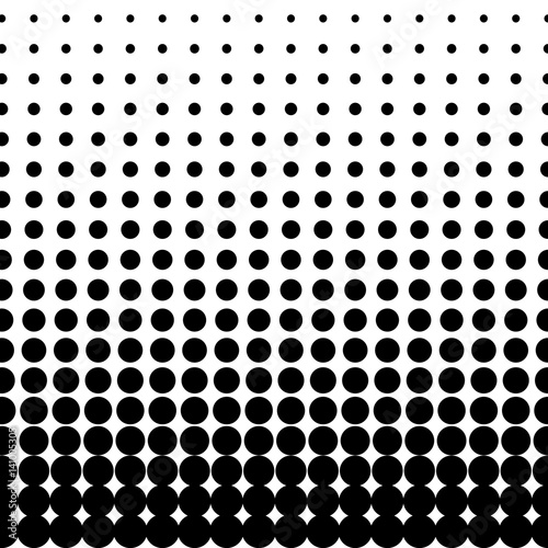 Vector halftone dots. Black dots on white background.